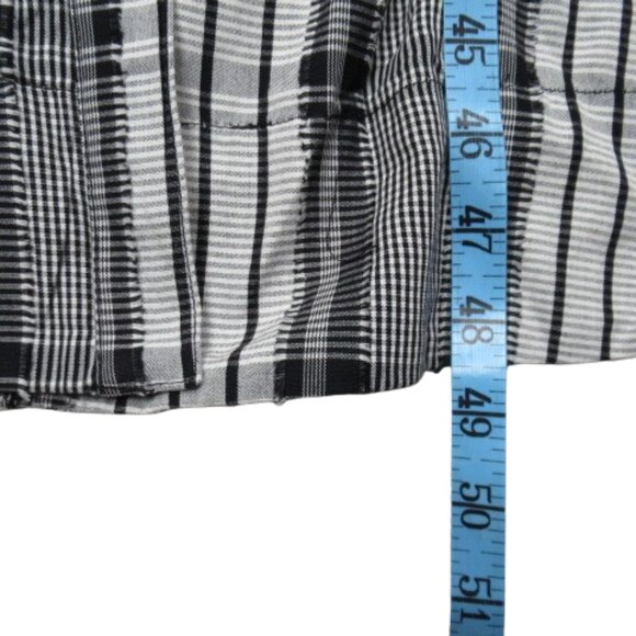 Anthropologie Maeve Short-Sleeve Smocked Midi Shirt Dress Black White M - Picture 6 of 13